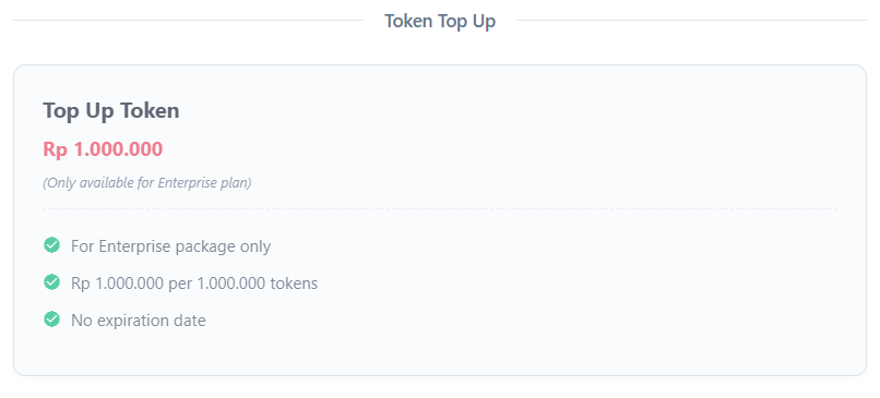 Token Top-up Feature